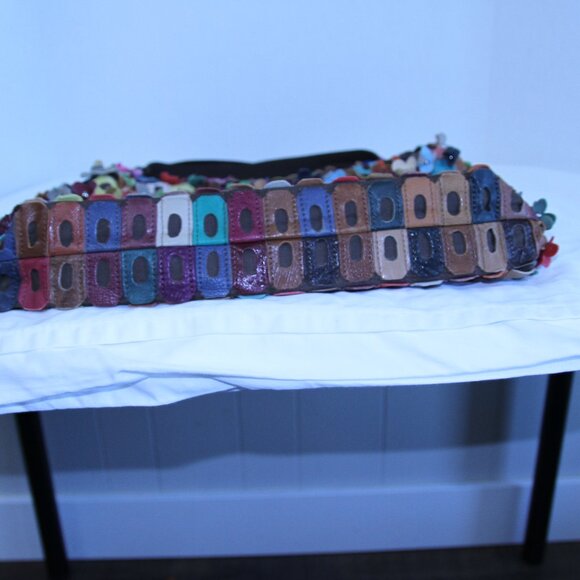 Leather flower boho flowerette slouchy purse bag festival - Picture 8 of 16